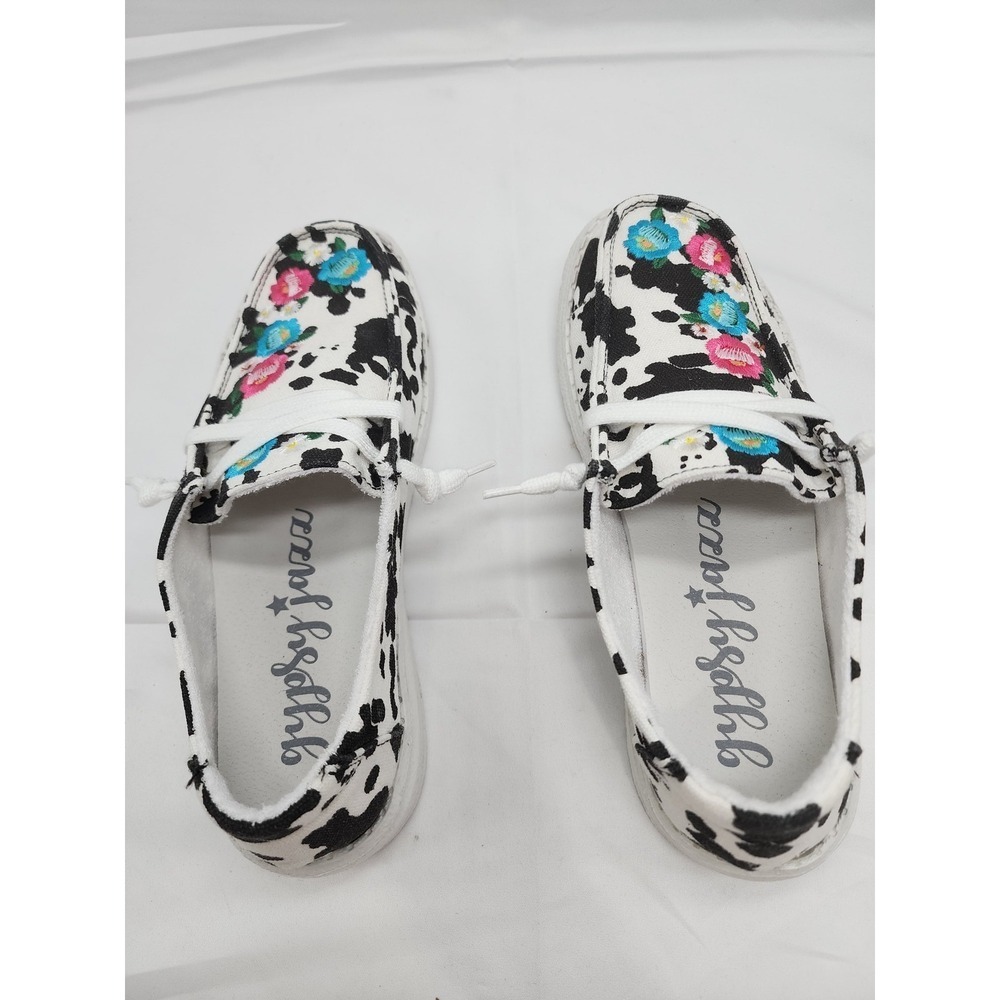 Gypsy Jazz Embroidered Cow Print Slip-On Casual Shoes Women's Sz 7 - Picture 7 of 9